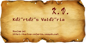 Kürtös Valéria névjegykártya
